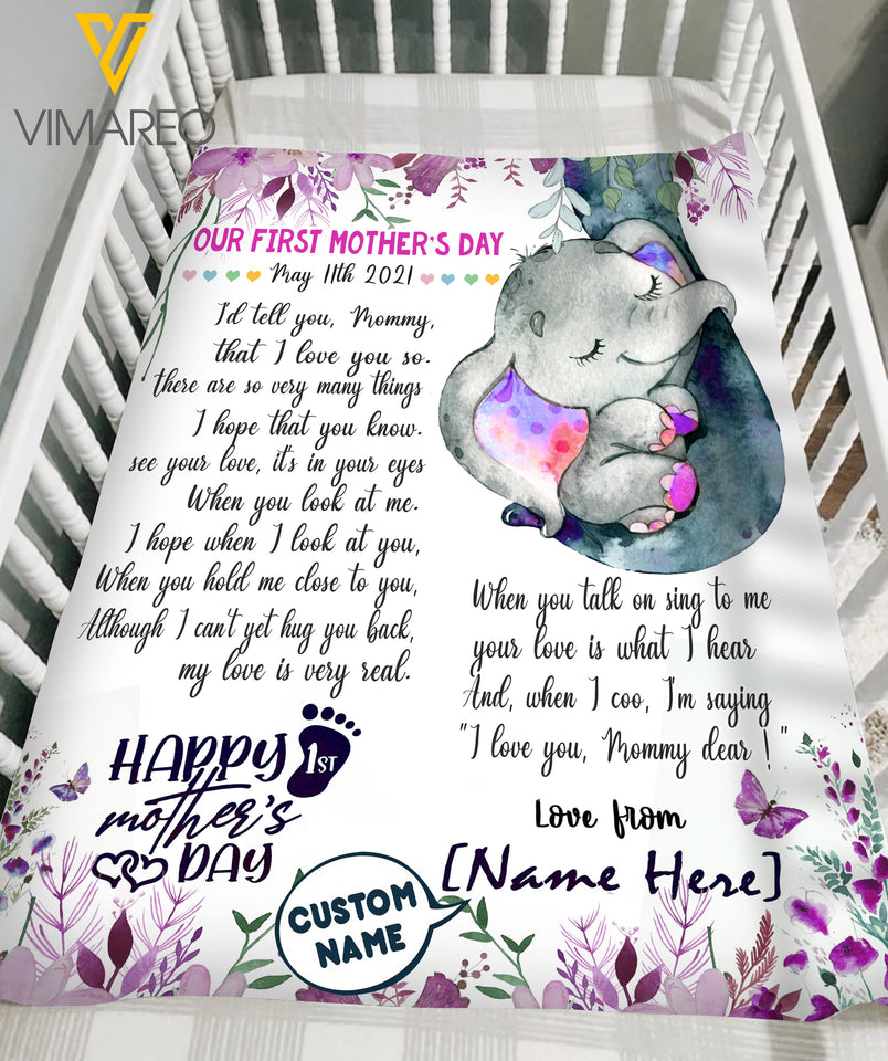 Personalized First Mothers Day Gift First Time Mom Gift Sherpa Fleece Blanket SSKEY2