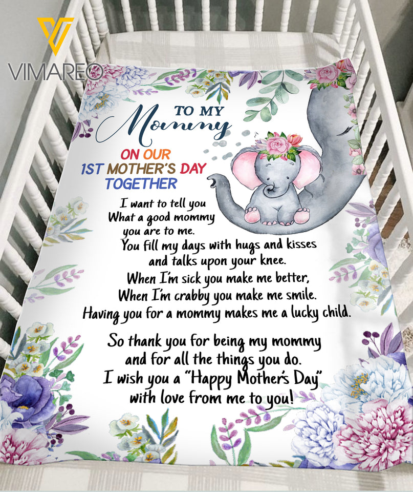 First Mothers Day Gift First Time Mom Gift Sherpa Fleece Blanket SSKEY5