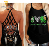 Native Woman Criss-Cross Open Back Camisole Tank Top DKKUE2