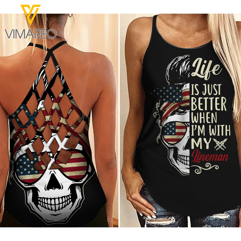 LINEMAN CRISS-CROSS TANK TOP