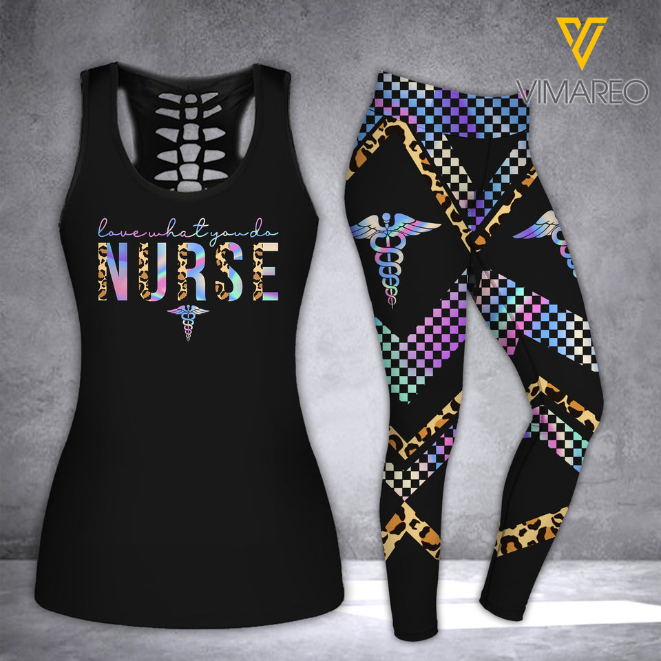 Nurse Criss-Cross Open Back Camisole Tank Top Legging REWUD