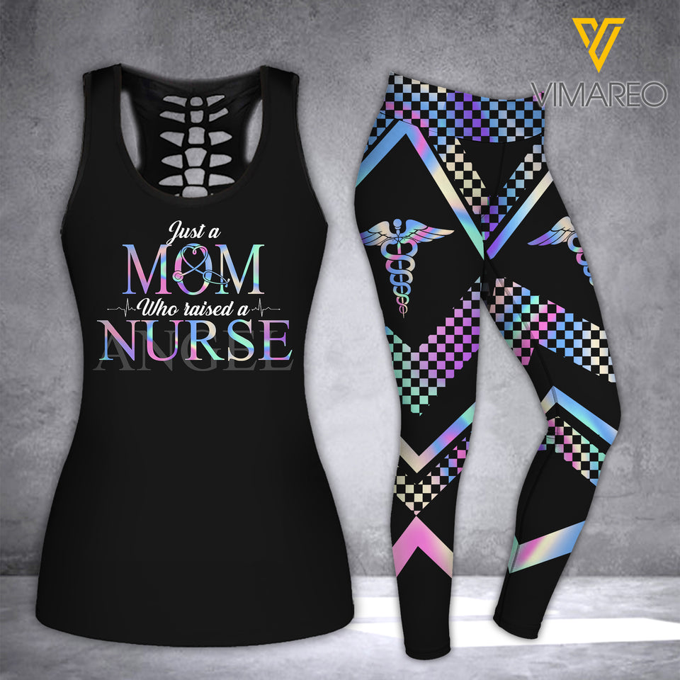 Mom Nurse Criss-Cross Open Back Camisole Tank Top Legging REWUD