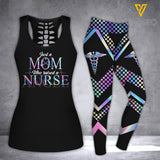 Mom Nurse Criss-Cross Open Back Camisole Tank Top Legging REWUD