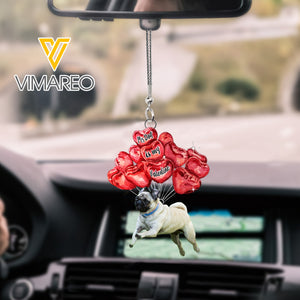 My Pug Dog Is My Valentine Car Hanging Ornament 22JAN-HC05