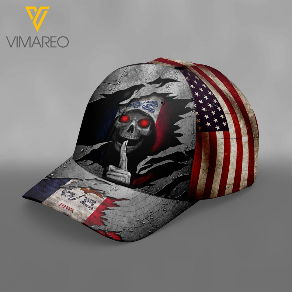 iowa Peaked cap 3D TL093 SKULL
