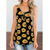 Women's Sunflower Printed T-shirt Summer