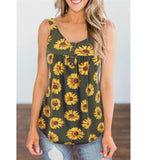 Women's Sunflower Printed T-shirt Summer