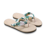 Women Shoes Summer Floral Flip Flops Beach Sandals Thongs Slippers