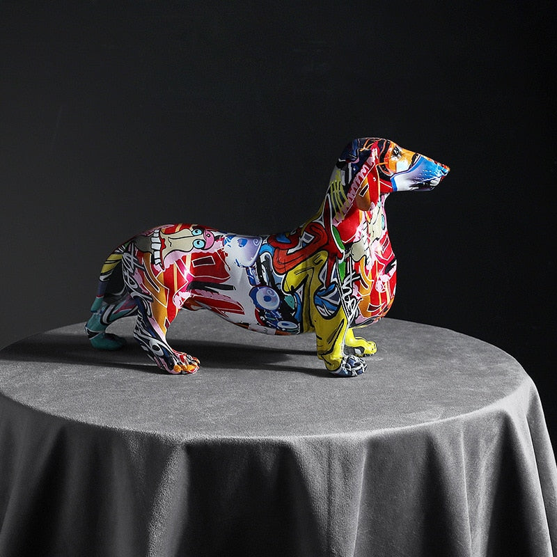 Dachshund Dog Modern Creative Painted Colorful Decoration Home