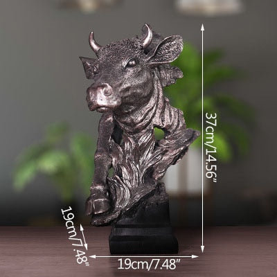 Cow Home Decoration  Figurines Resin Crafts Decoration Artware