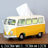 Multicolor Bus Figurines Retro classic cars Tissue Box