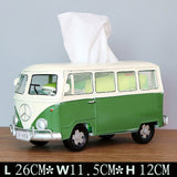 Multicolor Bus Figurines Retro classic cars Tissue Box