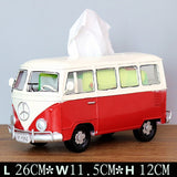 Multicolor Bus Figurines Retro classic cars Tissue Box