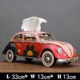 Multicolor Bus Figurines Retro classic cars Tissue Box