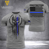 U.S Thin Blue Line TSHIRT 3D PRINTED AUG-NL25