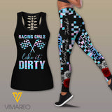 Racing Girl Criss-Cross Open Back Camisole Tank Top Legging MRGCL2