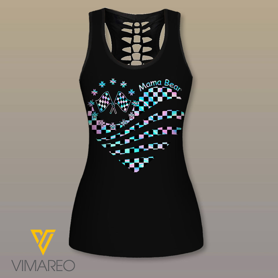 Racing Girl Criss-Cross Open Back Camisole Tank Top Legging MRGCL3