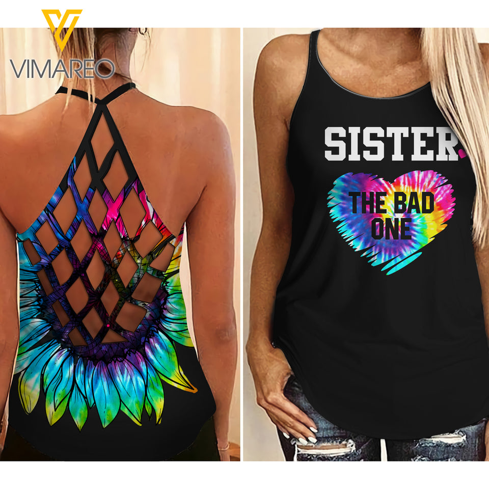 Sisters Criss-Cross Open Back Camisole Tank Top MJWBE2