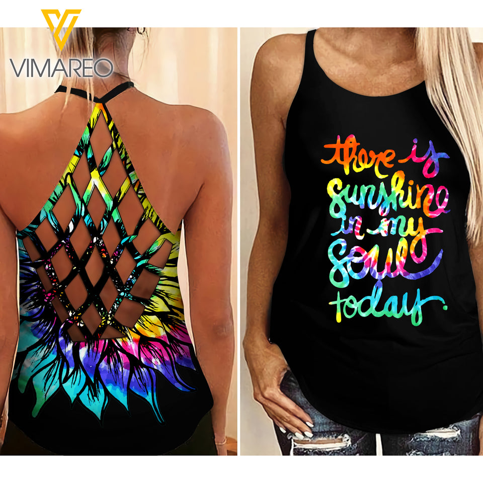 Sunshine Criss-Cross Open Back Camisole Tank Top DHBEH