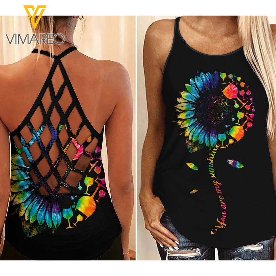 Drink Girl Criss-Cross Open Back Camisole Tank Top UYSGE4