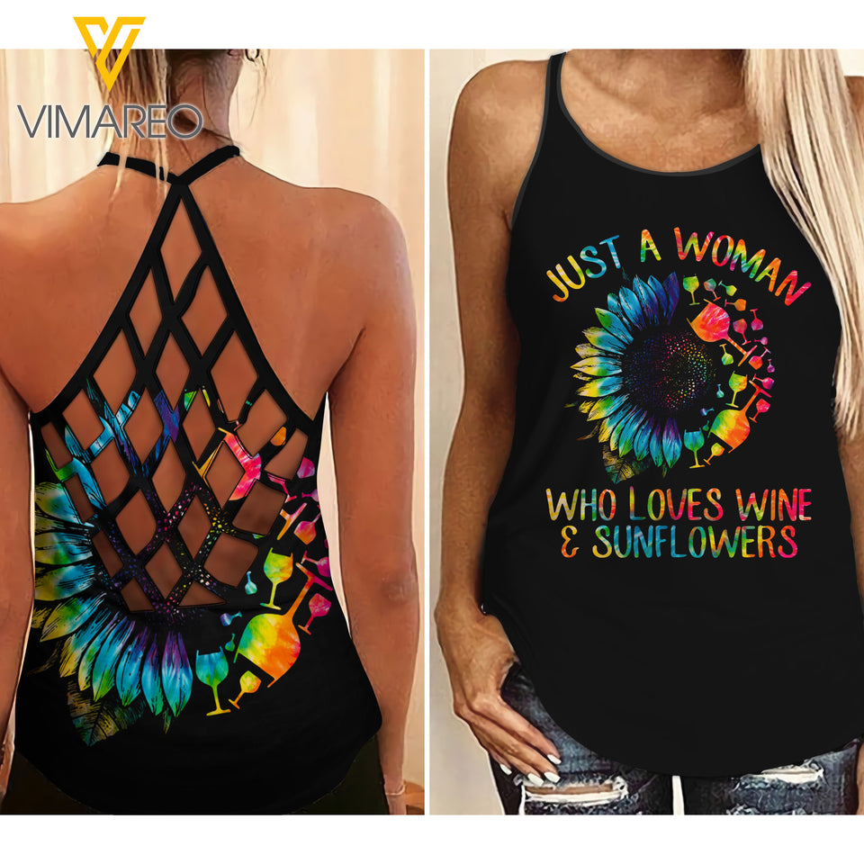 Drink Girl Criss-Cross Open Back Camisole Tank Top UYSGE5