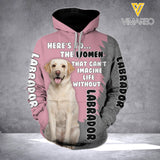 WOMAN WITHOUT LABRADOR DOG  3D HOODIE PRINTED TNVQ2309