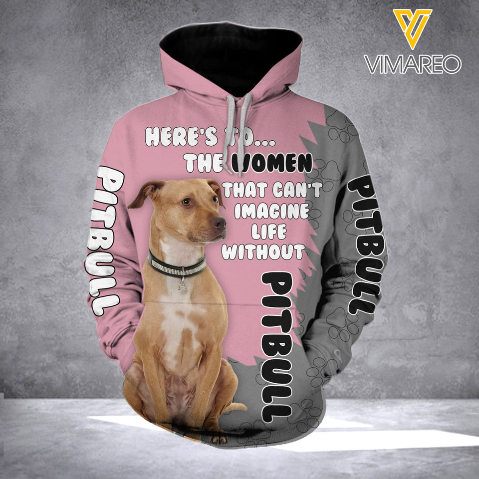 WOMAN WITHOUT PITBULL DOG  3D HOODIE PRINTED TNVQ2309