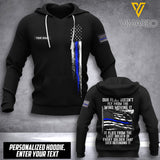Personalized US Police 3D printed hoodie SST