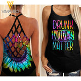 Drunk Wives Criss-Cross Open Back Camisole Tank Top NHE1A