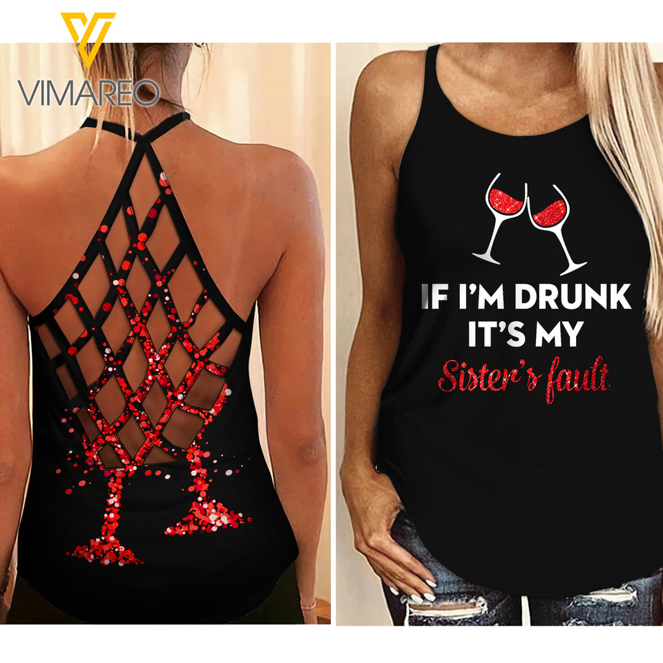 Sisters Criss-Cross Open Back Camisole Tank Top ANCCBE1
